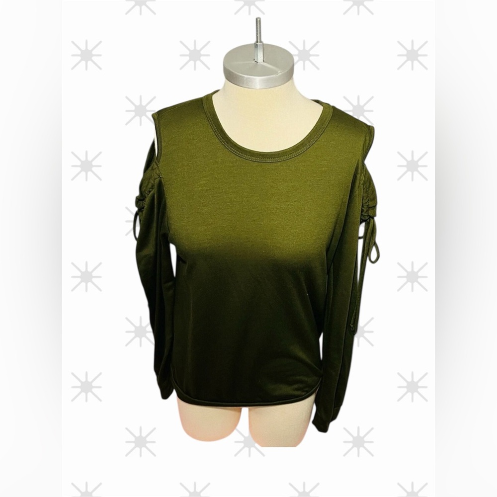 Topia Olive Green Blouse with Shoulder Ties